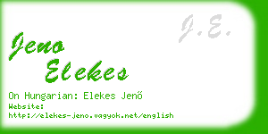 jeno elekes business card